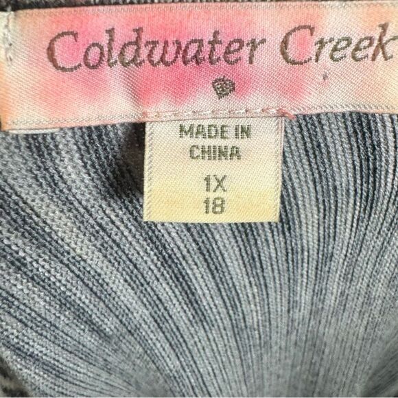 Coldwater creek black and cream dolman sleeve knit sweater top size 1X - Picture 5 of 6